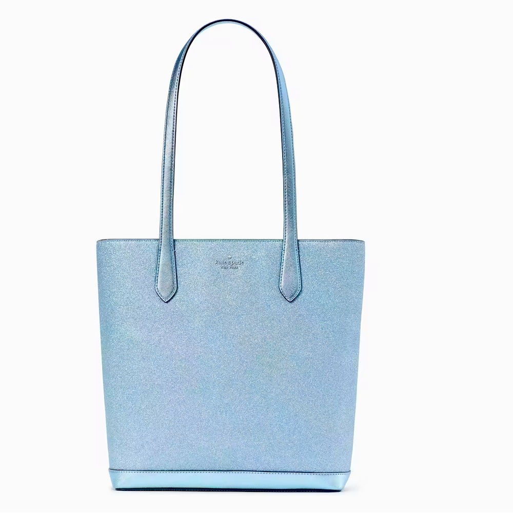 Kate Spade Light Blue Glitter Tinsel tote